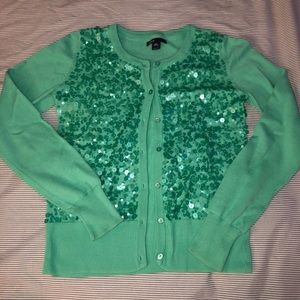 Sequin Seafoam Green GapKids Cardigan